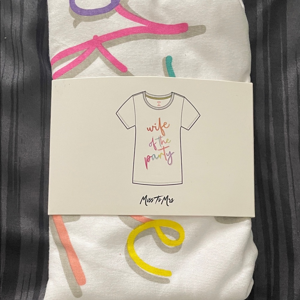 White Tee with Colorful Lettering